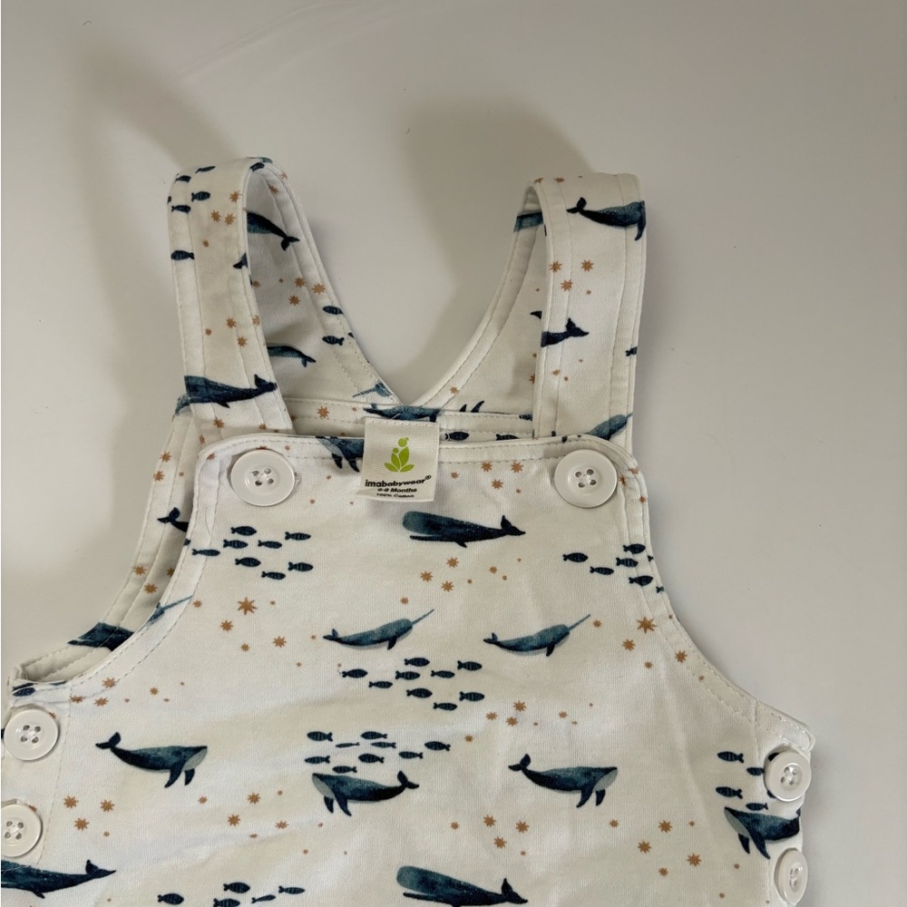 Ima Baby Wear All-Over Whale & Narwhals Print Romper 6-9M - Picture 3 of 6